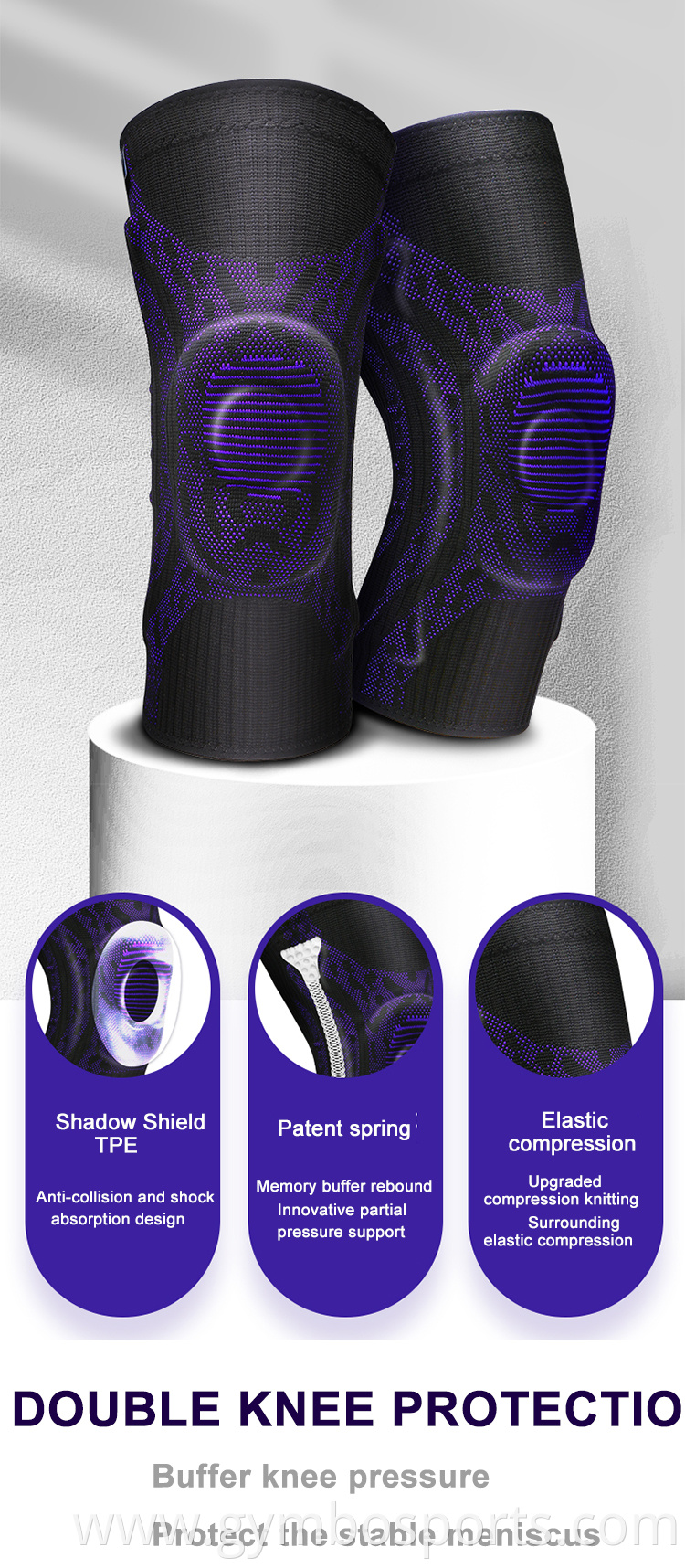 Neoprene Knee Brace Support W/Steel for strains/sprains/pain/rehab/Arthritis/ACL Meniscus/Running/Basketbal Knee brace with steel plate, made by clothes , aluminum plate. The function is to protect me provide support. Packed by opp bag or customized package. The ring surrounds the pattern for shock absorption protection. The high elastic band adjust tightness. The two side guard place can be disassembled and folded. The thread is fine and even not easy to run off.  Sports & Entertainment > Other Sports & Entertainment Products